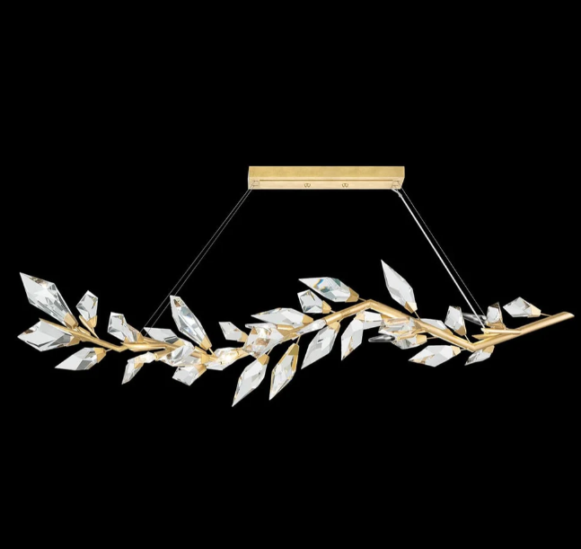 Modern Luxury Linear Handcrafted Crystal Chandelier for Dining Room