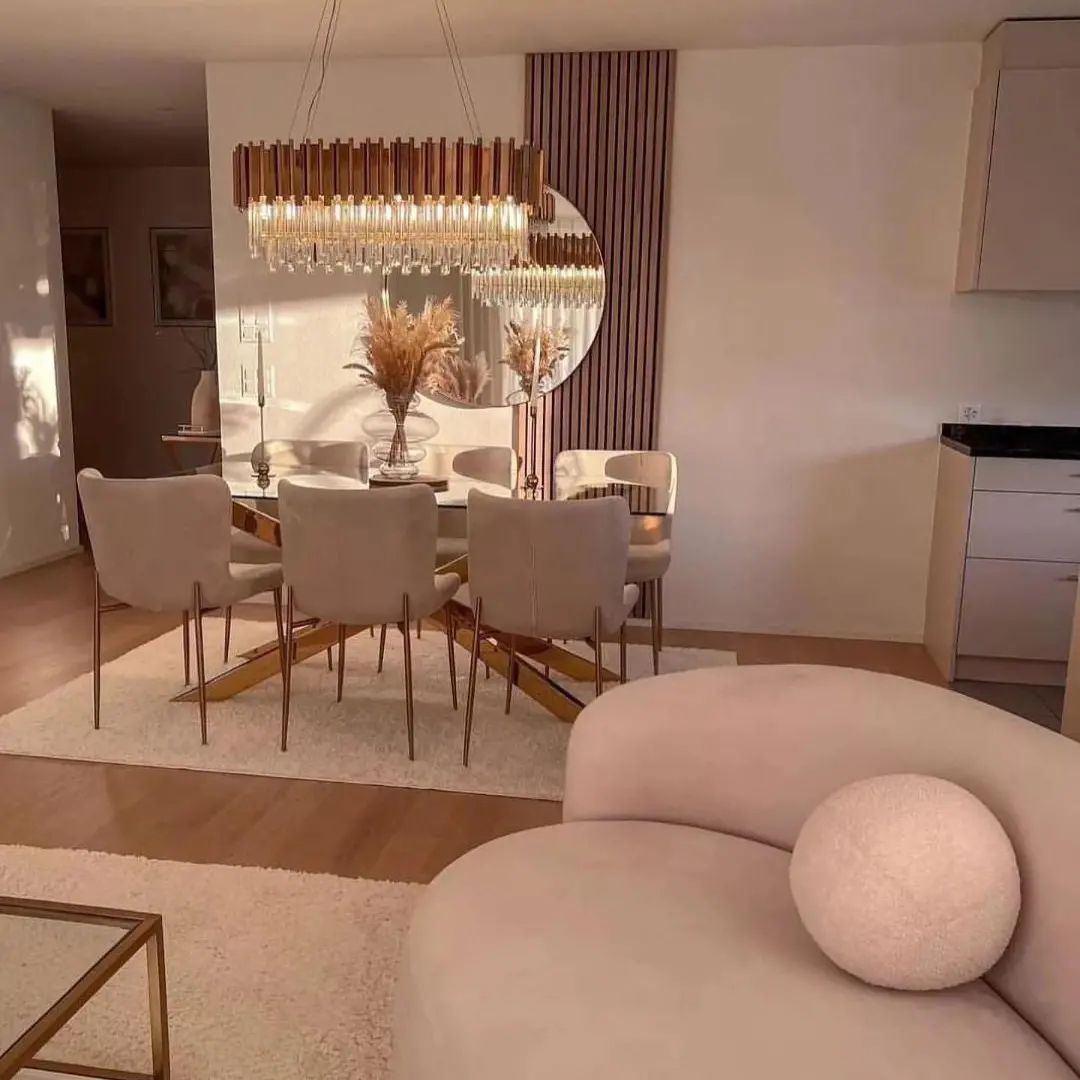 Lustre doré à plusieurs niveaux avec suspension LED moderne en cristal taillé rectangulaire