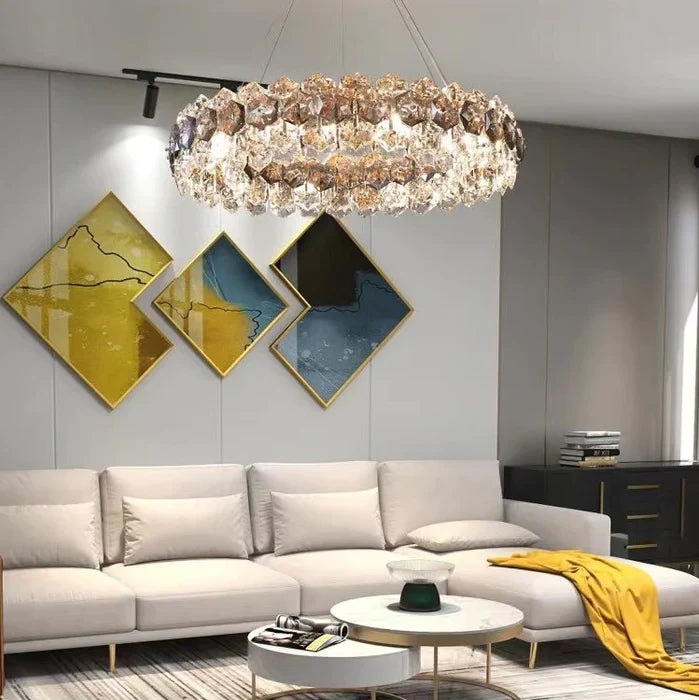 Lustre luxueux en forme de pétales de fleurs, idéal pour un salon, une salle à manger ou une chambre à coucher