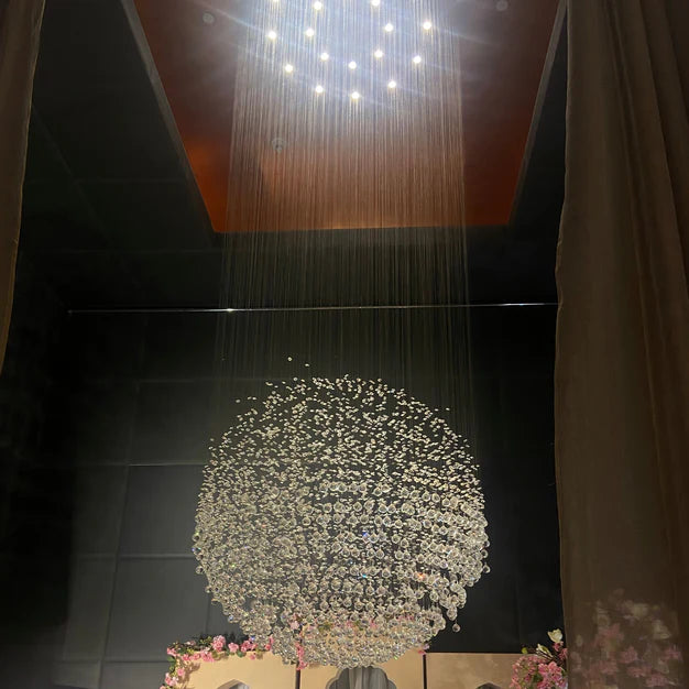 Lampadario moderno a forma di goccia di cristallo per soggiorno/scala/ingresso