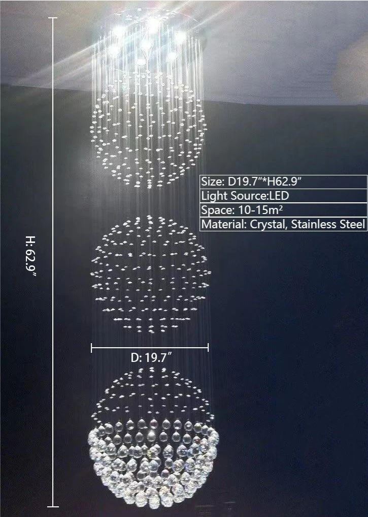 Lustre extra-long moderne et artistique en duplex rotatif