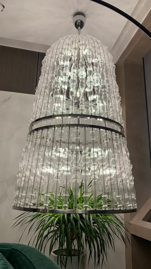 Lampadario creativo in gabbia di vetro fatto a mano per soggiorno/sala da pranzo/scale/ingresso/atrio