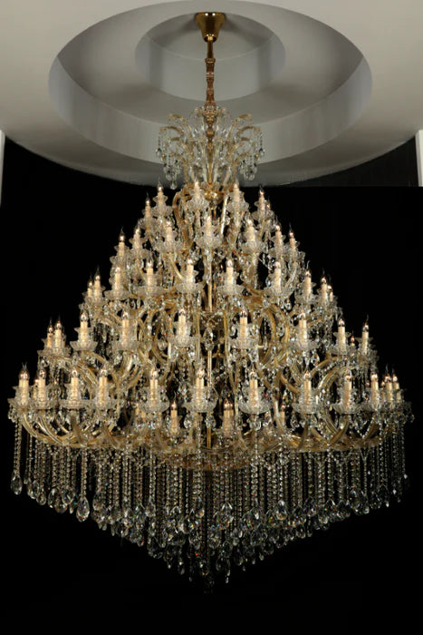 Lampadario di cristallo a più livelli con lume di candela extra large per hotel/ristorante