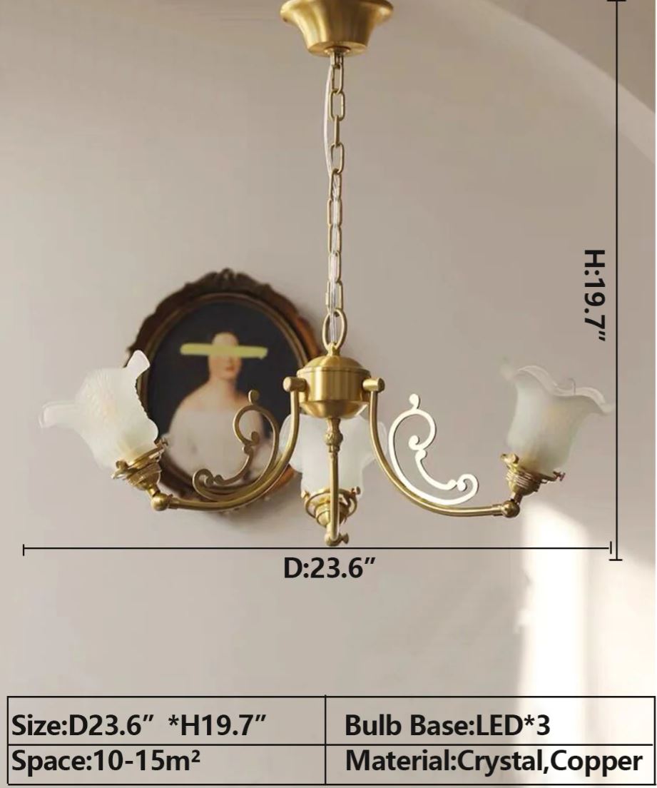 Lampadario vintage in bronzo francese intagliato per soggiorno, camera da letto, sala da pranzo