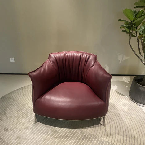 Italian Minimalist Leather Armchair