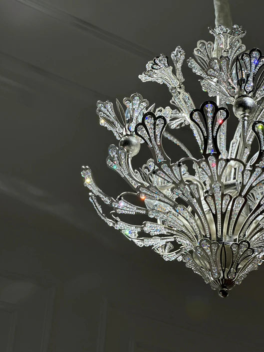 Lustre en cristal floral de style français