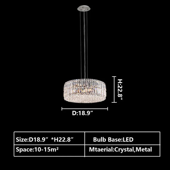 Lustre moderne en cristal argenté, rond ou rectangulaire, luminaire décoratif pour salon, salle à manger ou chambre à coucher