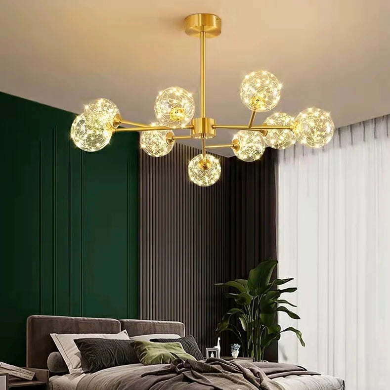 Lampadario moderno Starlight per soggiorno, lampada da soffitto Magic Beans, lampada molecolare per sala da pranzo