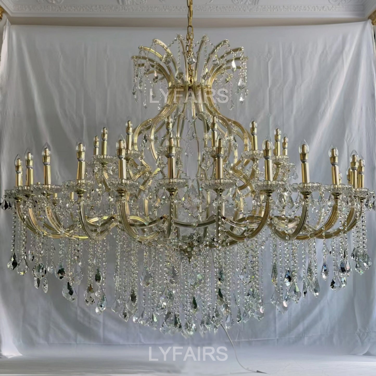 Lampadario di cristallo classico tradizionale per scale/ingresso/villa/soggiorno con soffitto alto