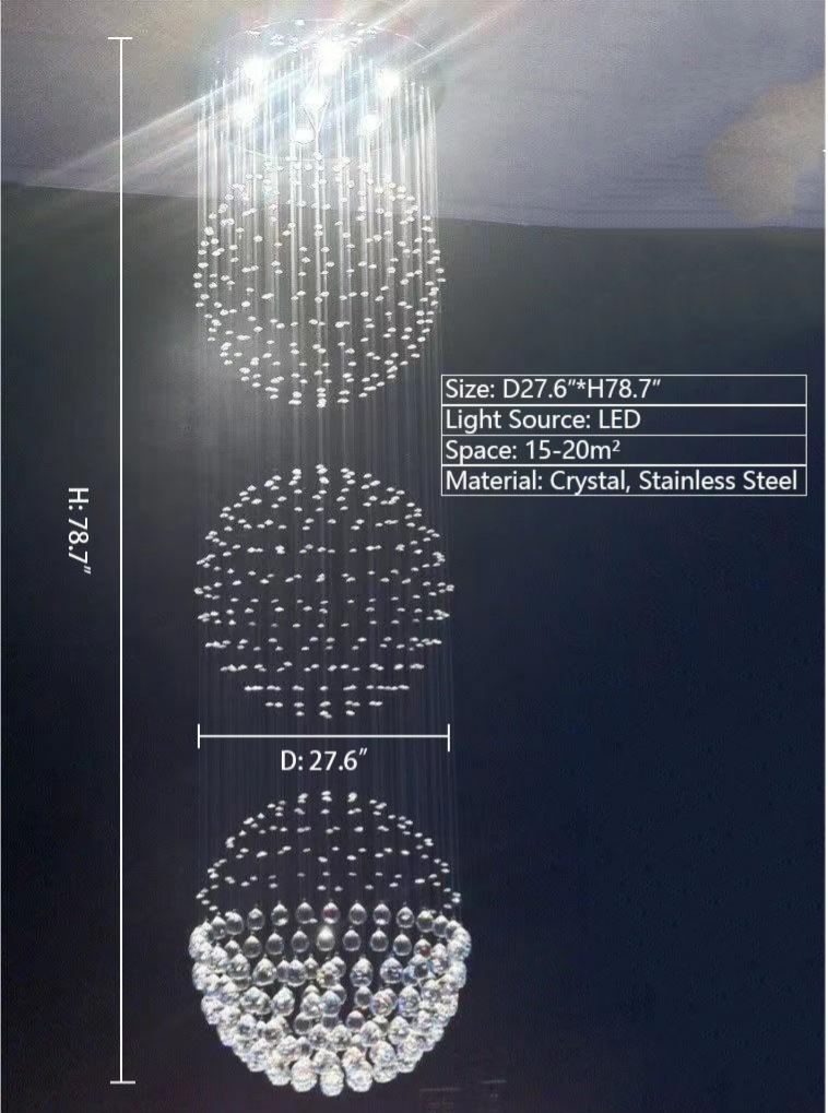 Lustre extra-long moderne et artistique en duplex rotatif