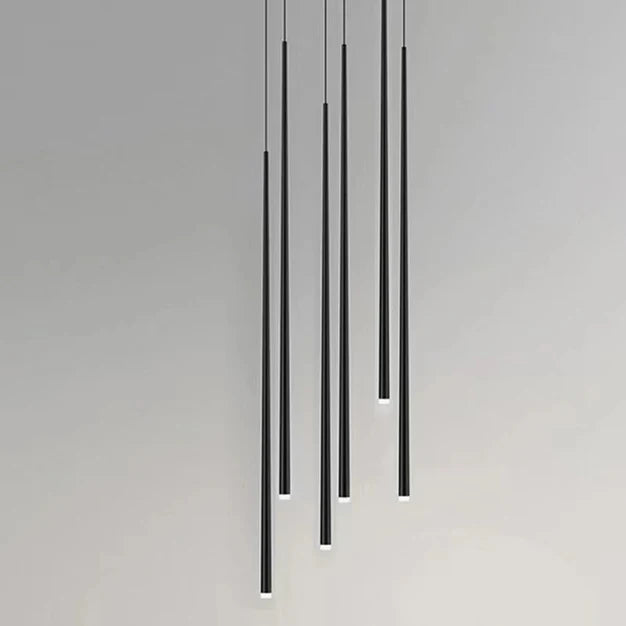 Lustre conique moderne minimaliste pour salle à manger, salon, plafond, duplex ou escalier en colimaçon