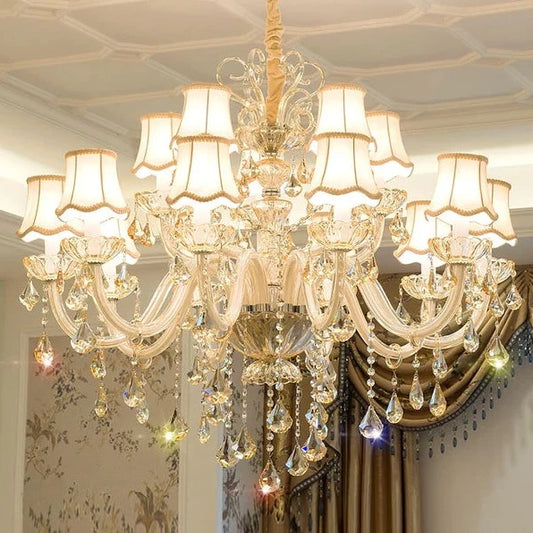 Extra Large Luxury Multi-Tiered Crystal Candle Chandelier for Living/Dining Room