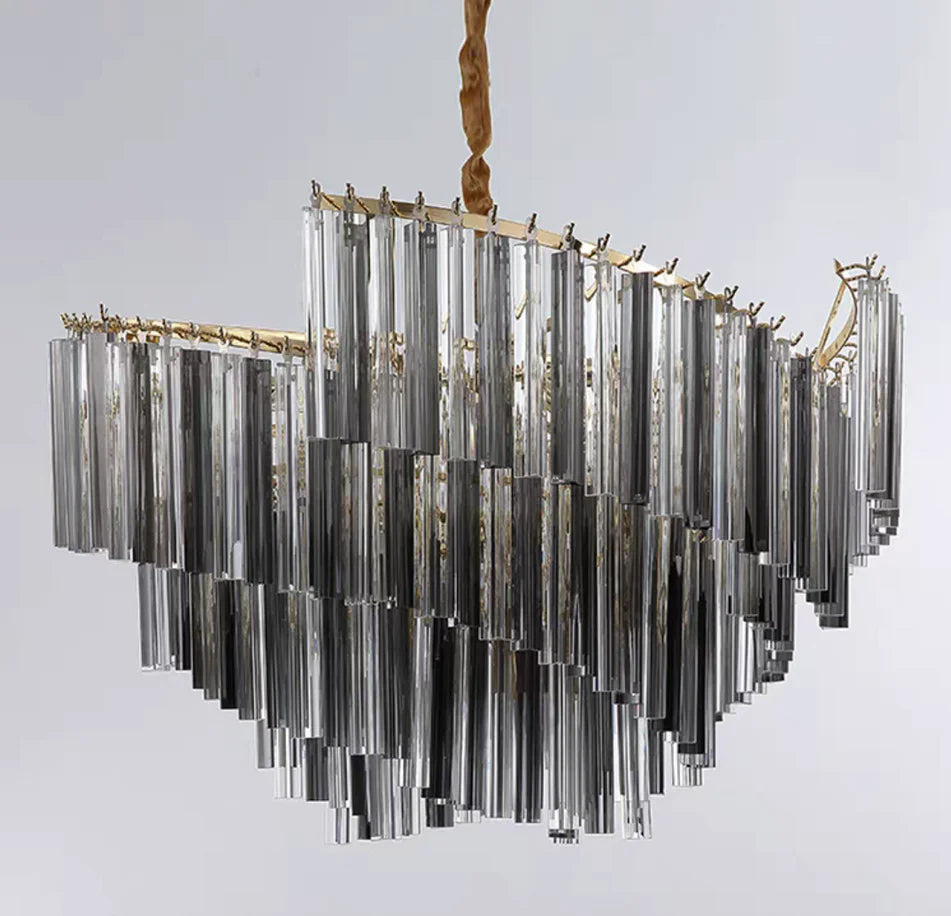 Large Modern Art Spiral Tiers Glass Pendant Chandelier for Living Room/Dining Room/Entryway