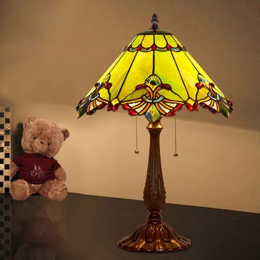 Tiffany Vintage Style Multi-Color Umbrella Glass Lamp for Bedside/Coffee Table