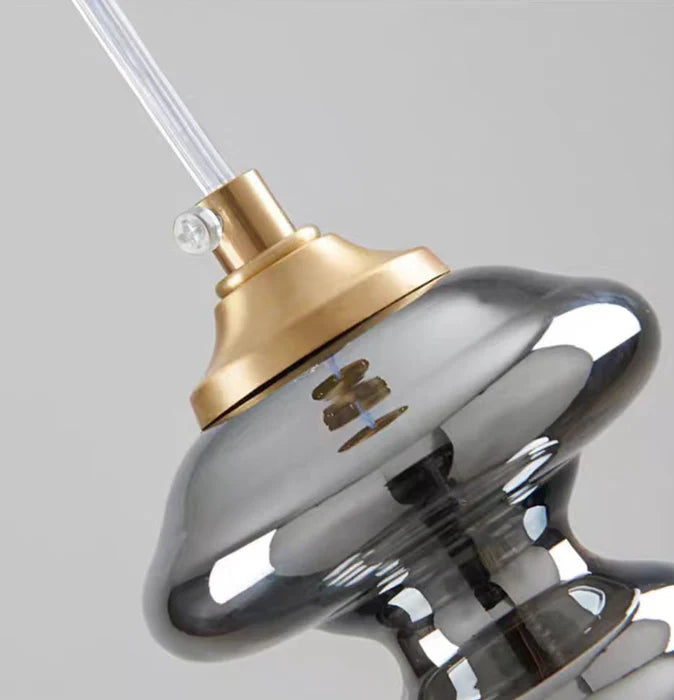 Lampada a sospensione moderna in vetro grigio con cielo stellato per sala da pranzo/bar/isola della cucina