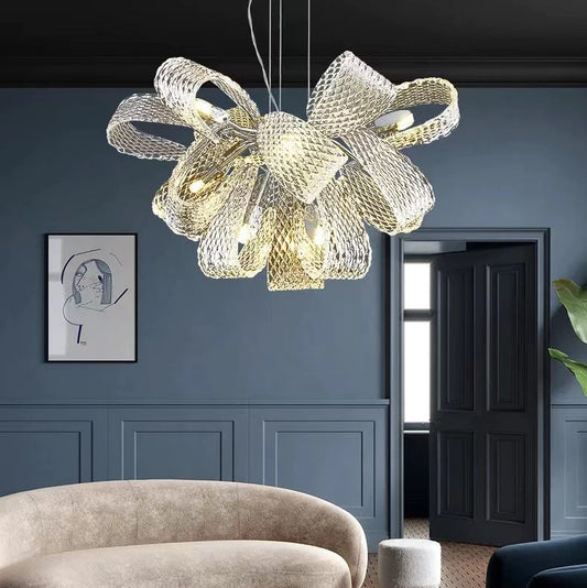 Post-Modern Art Glass Flower Bouquet Pendant Chandelier for Living/Dining Room/Bedroom