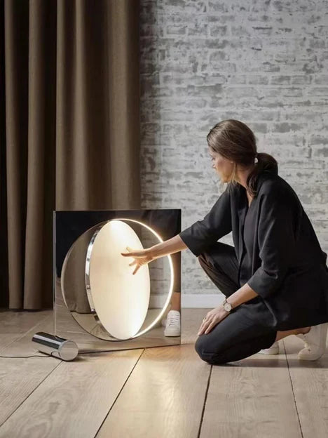 Nuove lampade da terra in acciaio inossidabile a forma di luna, in stile nordico, per soggiorno/camera da letto