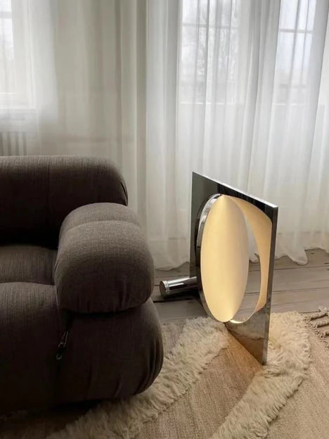 Nuove lampade da terra in acciaio inossidabile a forma di luna, in stile nordico, per soggiorno/camera da letto