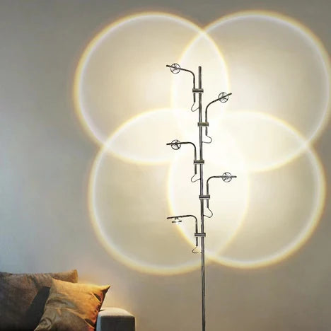 Minimalist Creative LED Light and Shadow Floor Lamp Projection Sunset Light for Living Room/Bedroom