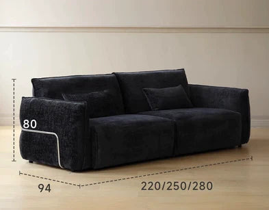 Scandinavian Medieval Style Simple 3/4 Seater Chenille Straight Sofa