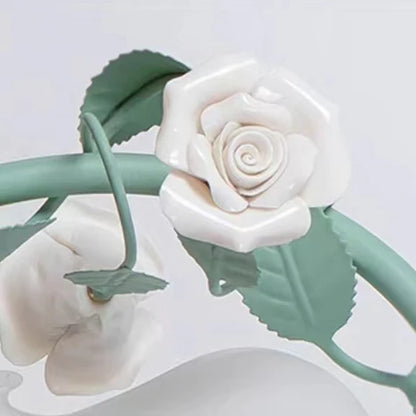 Creative Decoration Lamp Ceramic Rose Flower Table Lamp for Bedside Table/Study Desk/Bar