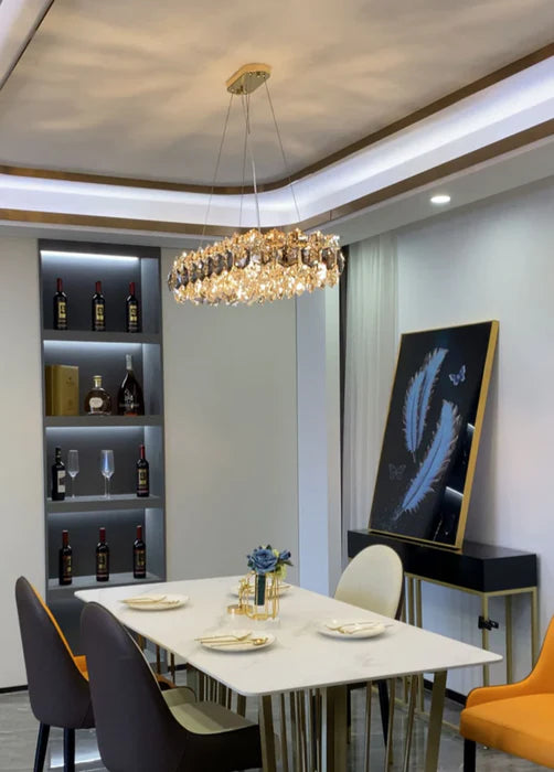 Lustre luxueux en forme de pétales de fleurs, idéal pour un salon, une salle à manger ou une chambre à coucher