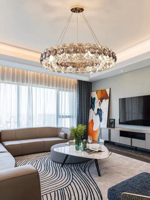 Lustre luxueux en forme de pétales de fleurs, idéal pour un salon, une salle à manger ou une chambre à coucher