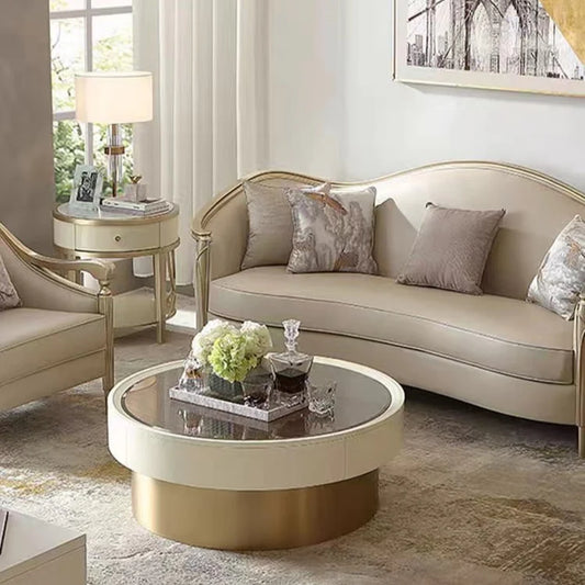 Luxury Style Irregular Shape Leather Sofa