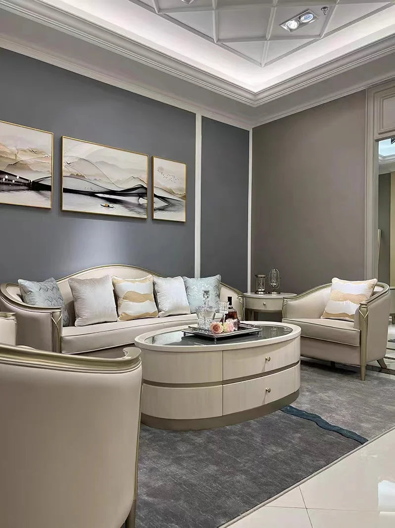 Divano in pelle di lusso dalla forma irregolare