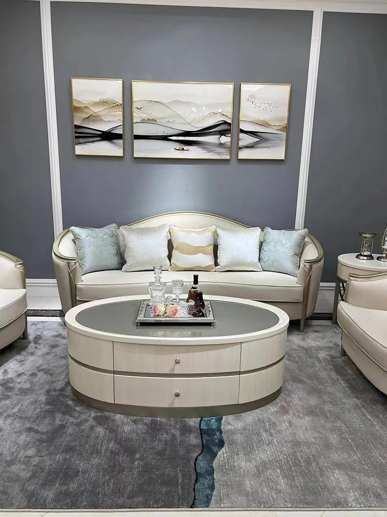 Divano in pelle di lusso dalla forma irregolare