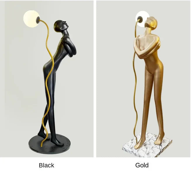 Charmant lampadaire sculpture d'art humain