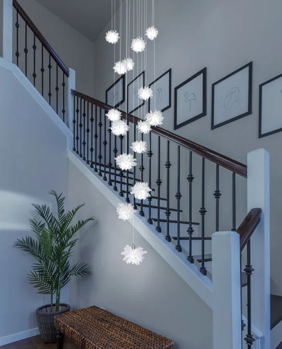 Lampadario di cristallo galleggiante di lusso per scale/atrio