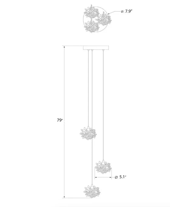 Lampadario di cristallo galleggiante di lusso per scale/atrio