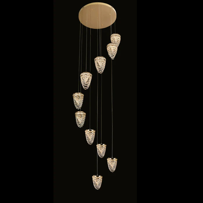 Lustre moderne en cristal flottant pour plafond haut