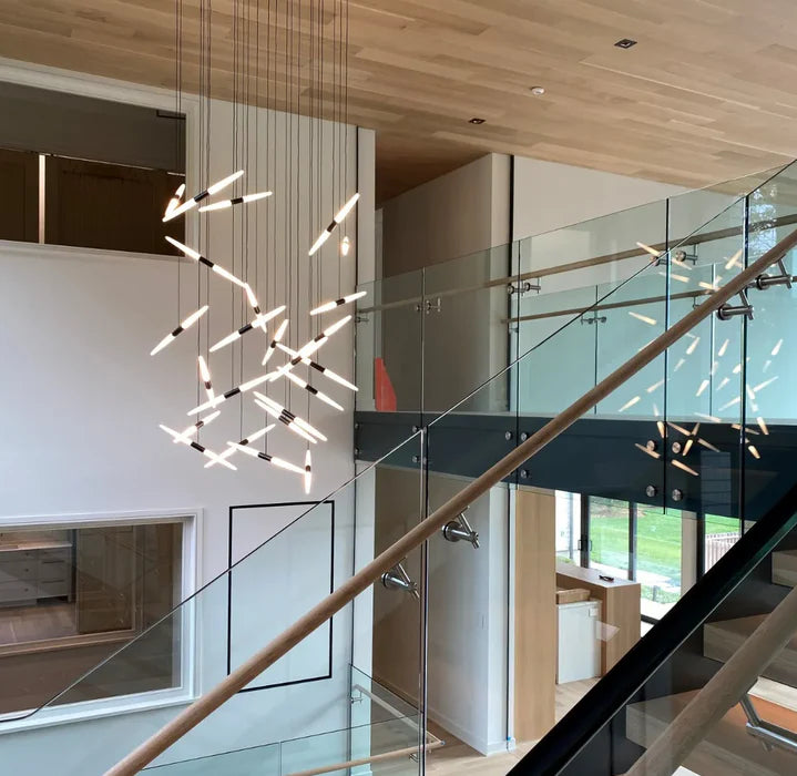 Lustre flottant moderne en acrylique pour plafond haut