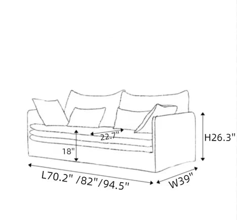 Tissu en coton et lin amovible et lavable, blanc crème, pour canapé de salon, style Wabi-Sabi