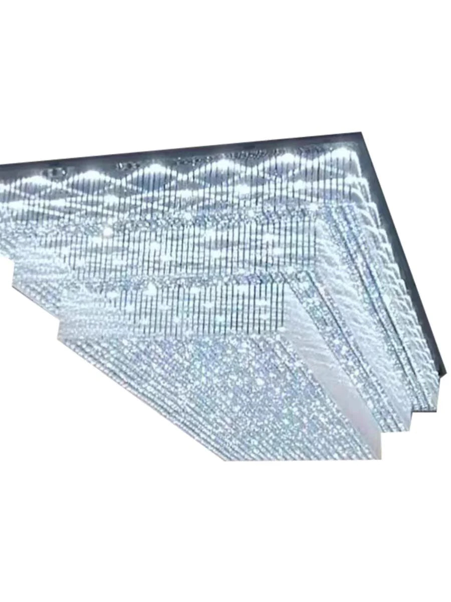 Lampadario moderno in cristallo a 2/3 livelli con montaggio a filo per spazio extra