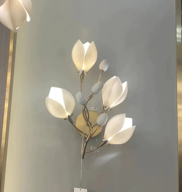 Lampadario lineare/anello in ceramica Mangolia, design creativo, per camera da letto/soggiorno/sala da pranzo/isola della cucina