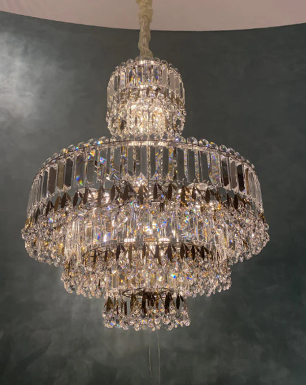 Lampadario di cristallo di lusso con foglie in stile impero per scale/ingresso/soggiorno