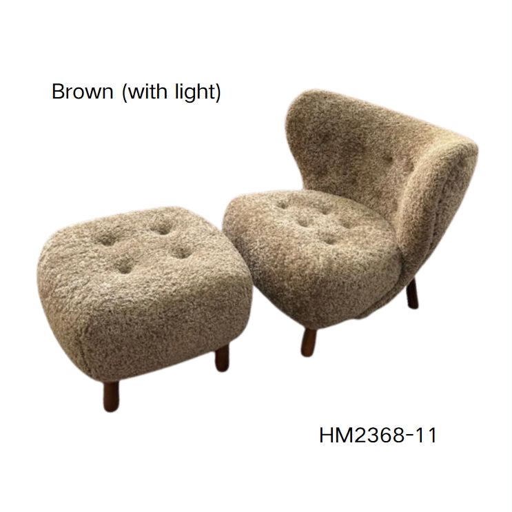 Fauteuil d'appoint classique et confortable en polaire blanche