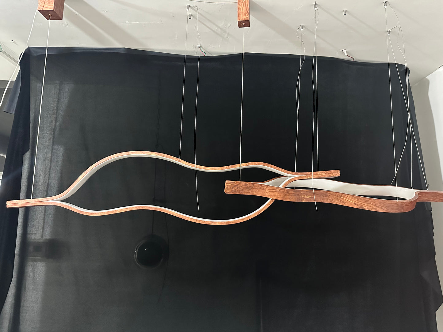 Lampadario moderno e semplice in alluminio a forma di onda per soggiorno/sala da pranzo/isola della cucina