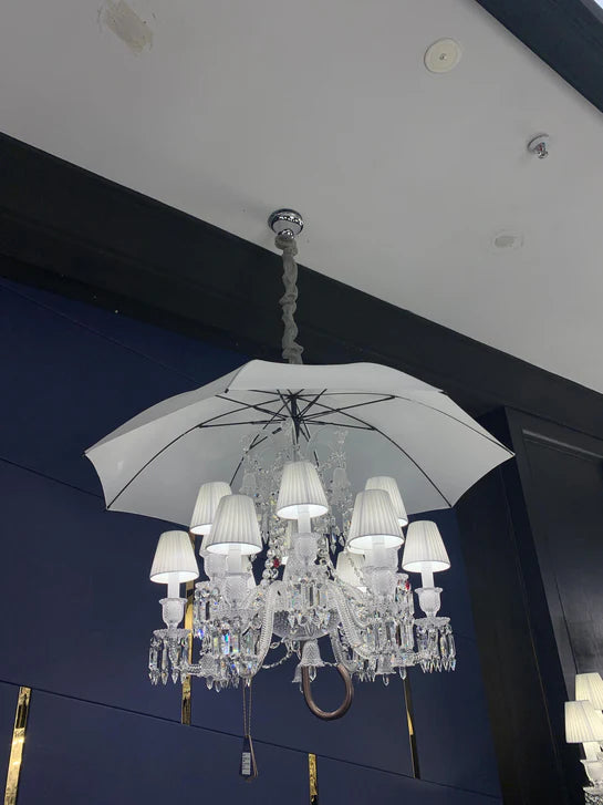 Lampadario di cristallo a lume di candela classico in stile unico con ombrello
