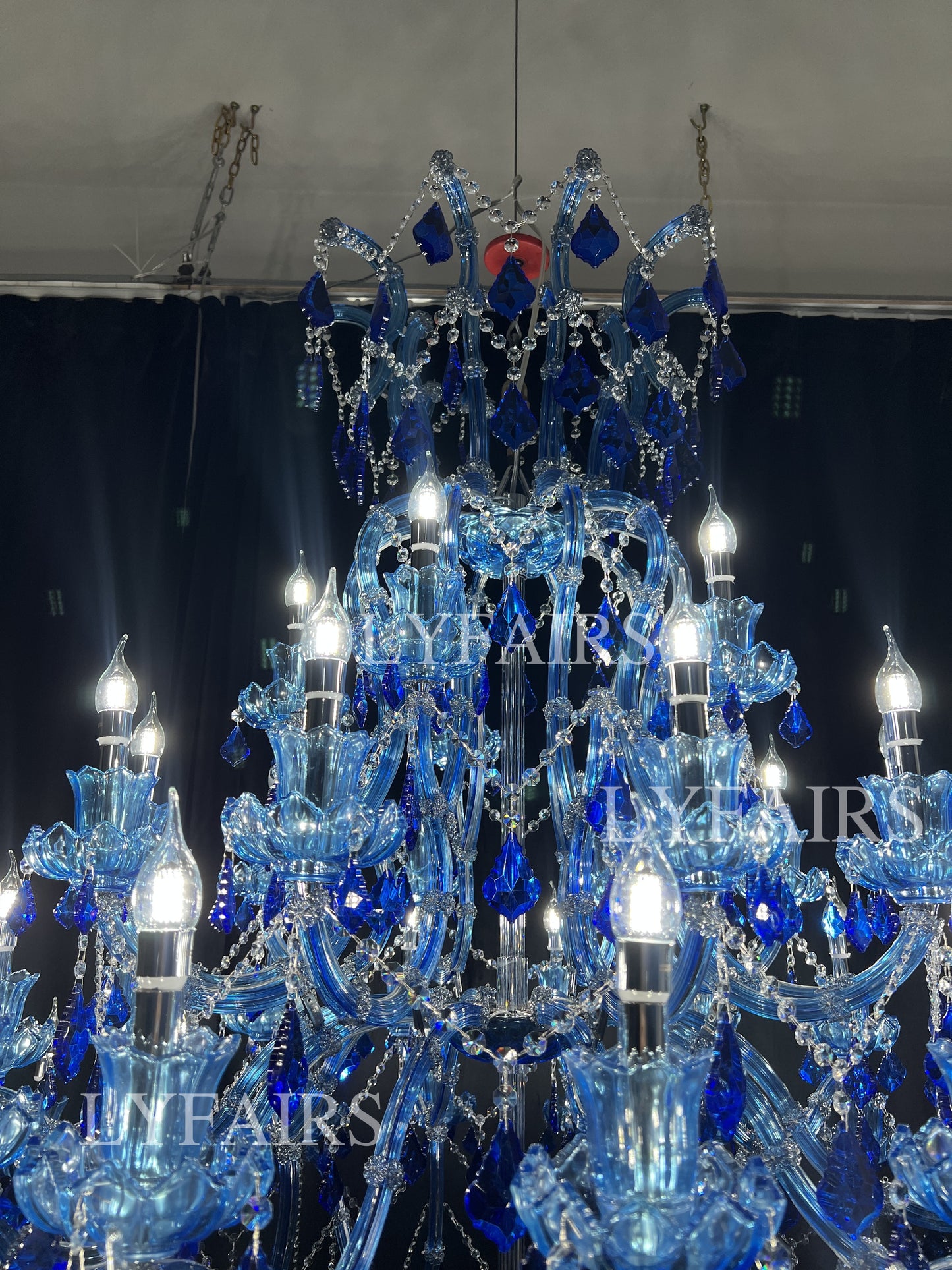 Nuovo lampadario classico blu oceano unico per scale/ingresso/ingresso