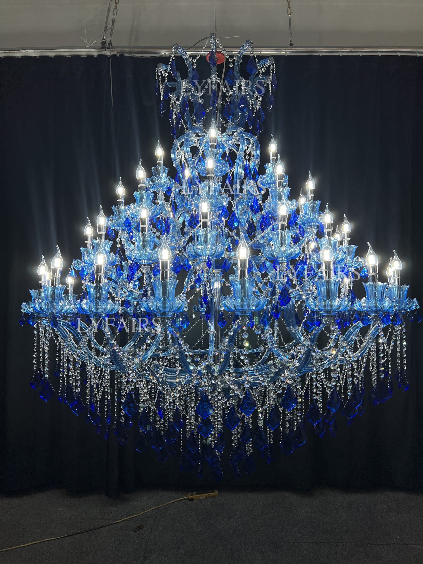 Nuovo lampadario classico blu oceano unico per scale/ingresso/ingresso