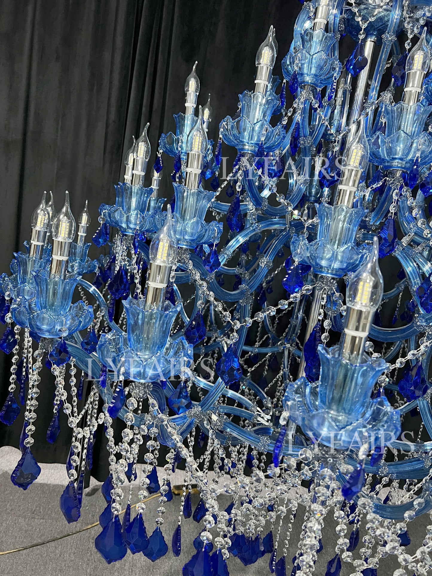 Nuovo lampadario classico blu oceano unico per scale/ingresso/ingresso