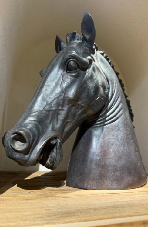Majestic Stallion Head Classical Horse Bust Sculpture