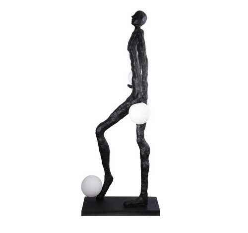 Three Light Globes Footballer Floor Lamp
