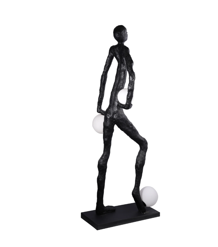 Three Light Globes Footballer Floor Lamp
