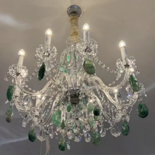 New Luxury Green/Purple Rock Crystal Chandelier for Living Room/Bedroom