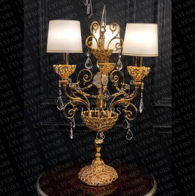Baroque Revival Crystal Table Lamp with Jewelry-Level Craft and Crystals